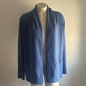 100% Cashmere Max Studio Open Front blue Cardigan Sweater Size SP as is